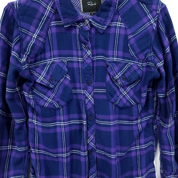 RAILS Plaid Button Up Shirt Size Small Purple Lightweight Flannel Pockets - Picture 11 of 14